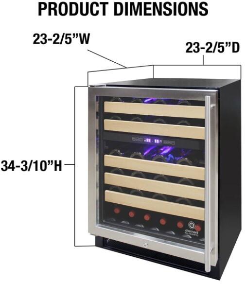 Element by Vinotemp EL46WCST Connoisseur Series 24 Inch Stainless Steel Wine Cooler