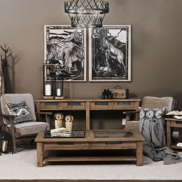 Harrelson III Light Brown Four-Drawer Console Table