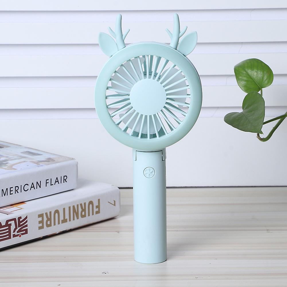 Handheld Folding Fan Mini Table Fan USB Charging for Travel Office RoomGreen