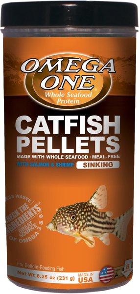 Omega One Sinking Catfish Pellets with Shrimp Freshwater and Saltwater Fish Food