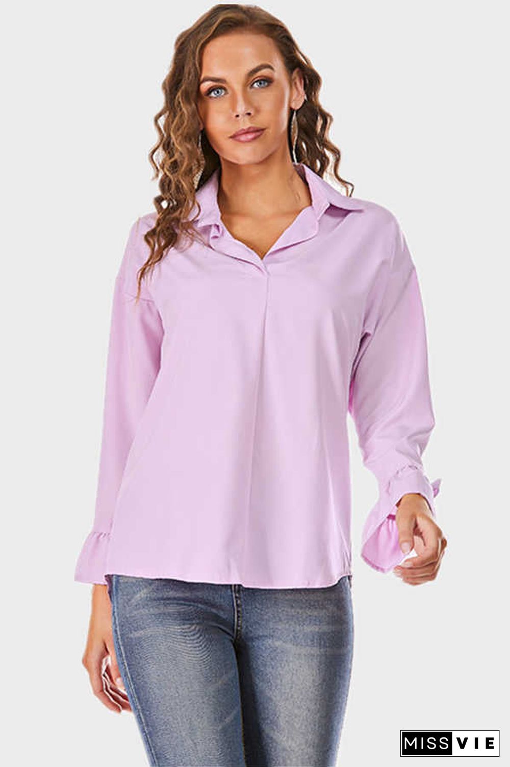 Fashion Casual Loose Solid Color Shirt