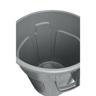 Rubbermaid Commercial Products Brute 44 Gal. Grey Round Vented Outdoor Trash Can (3-Pack) 2031187-3