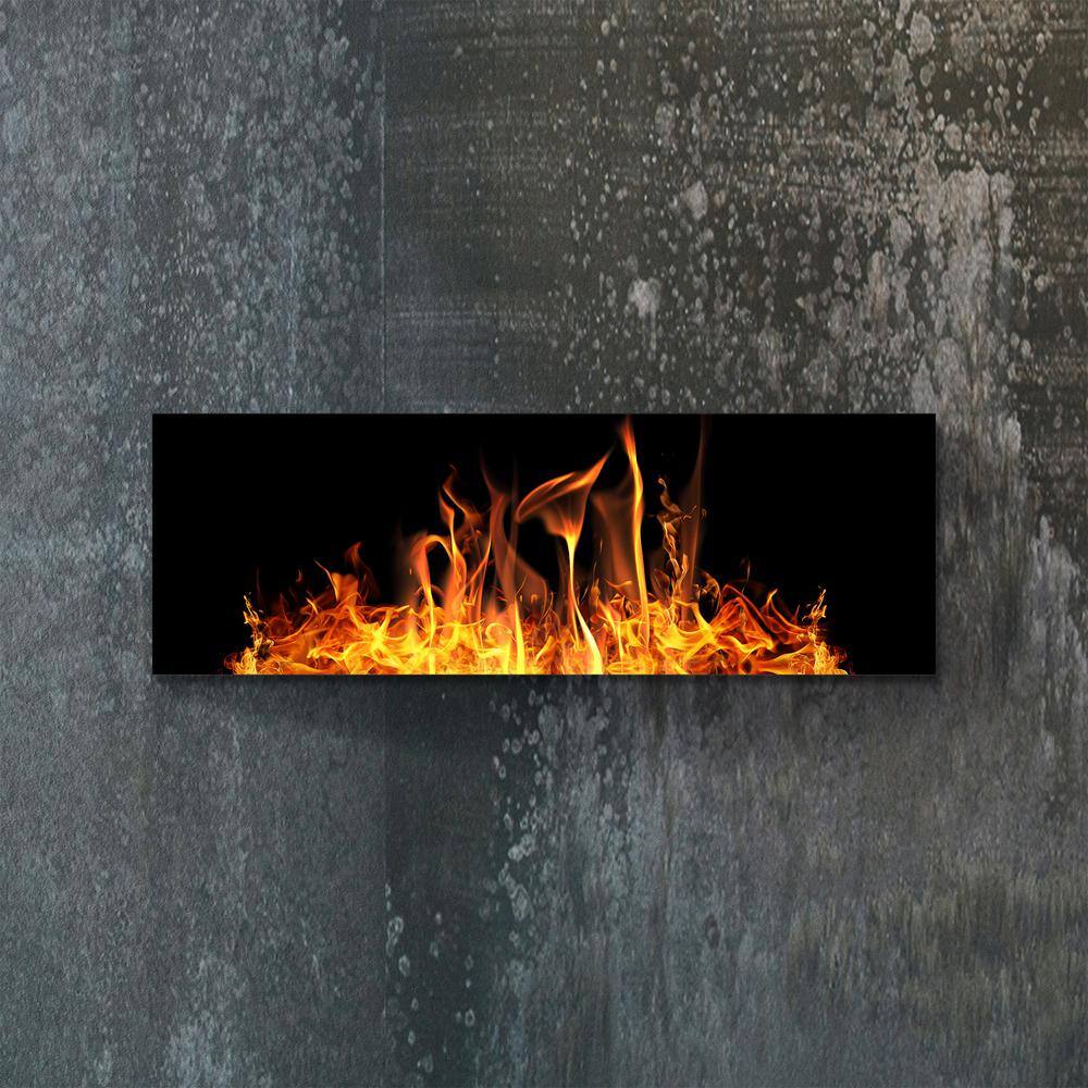 Heat Storm Glass Heater 500-Watt Electric Radiant Wall Hanging Decorative Glass Heat Panel Burning Fire HS-1648-V13