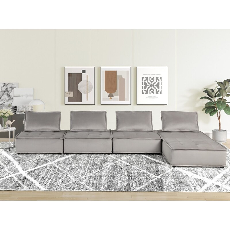 Anna Velvet 5 Pc Sofa and Loveseat