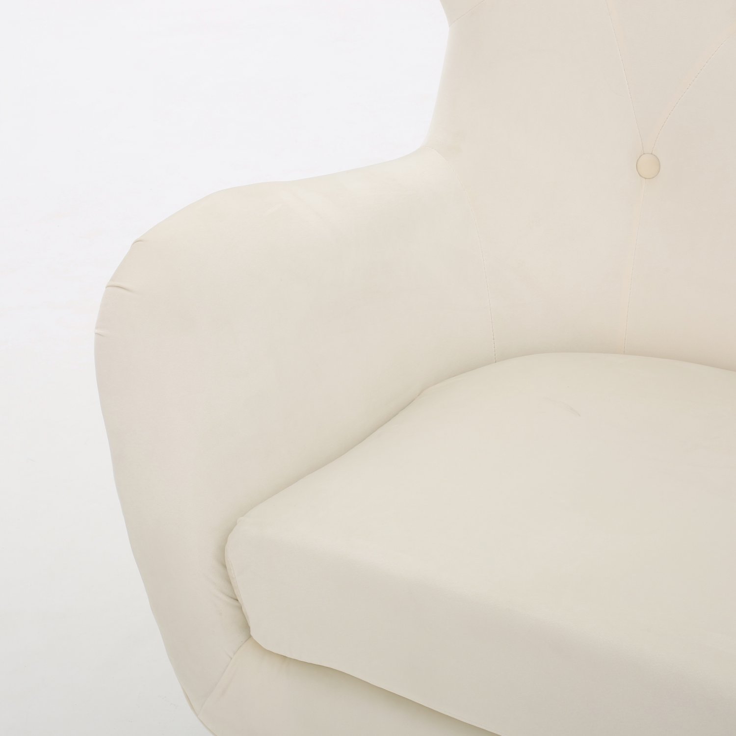 Simon Ivory Velvet Arm Accent Chair