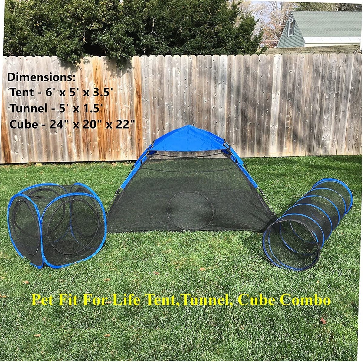 Pet Fit For Life Tent Tunnel Cube Dog and Cat Pen， Black