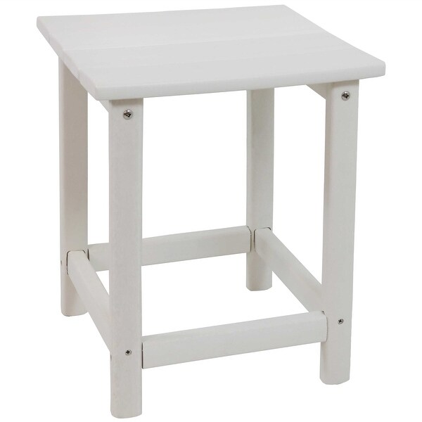 Sunnydaze AllWeather White Outdoor Side Table