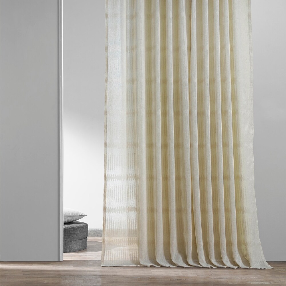 Exclusive Fabrics Polaris Patterned Linen Sheer Curtain (1 Panel)