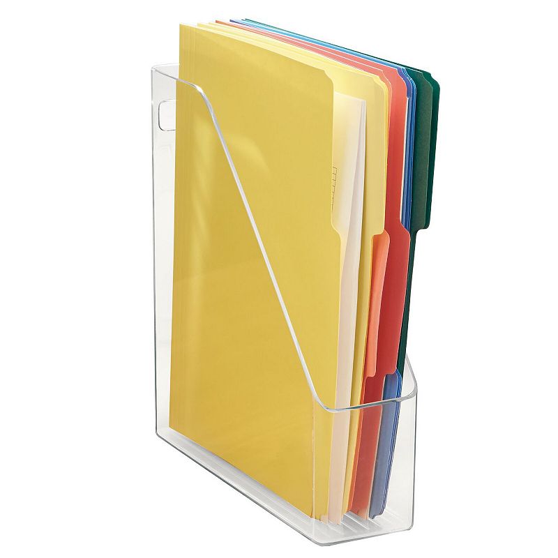 mDesign Plastic File Folder， Home Office Desktop Vertical Organizer