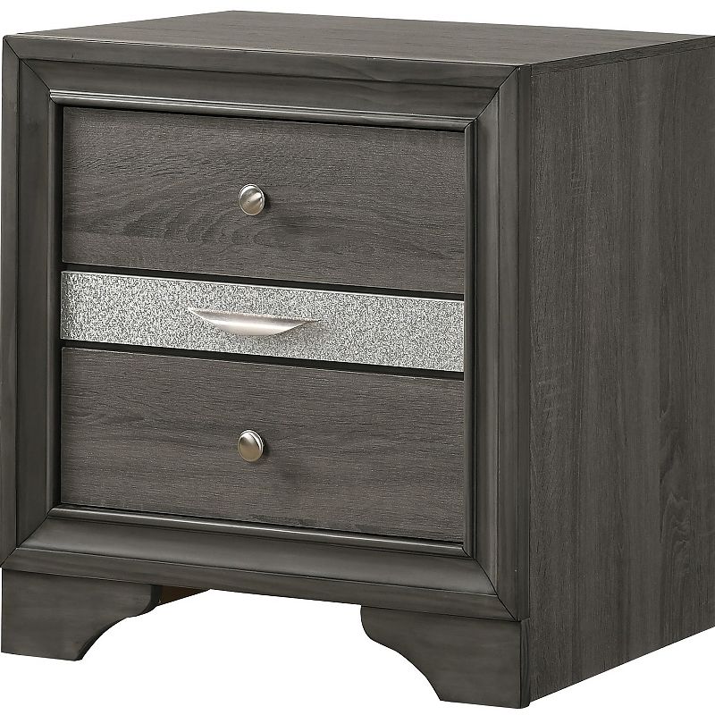 Matrix Modern Style 2-Drawer Nightstand Made with Wood and Extra Storage