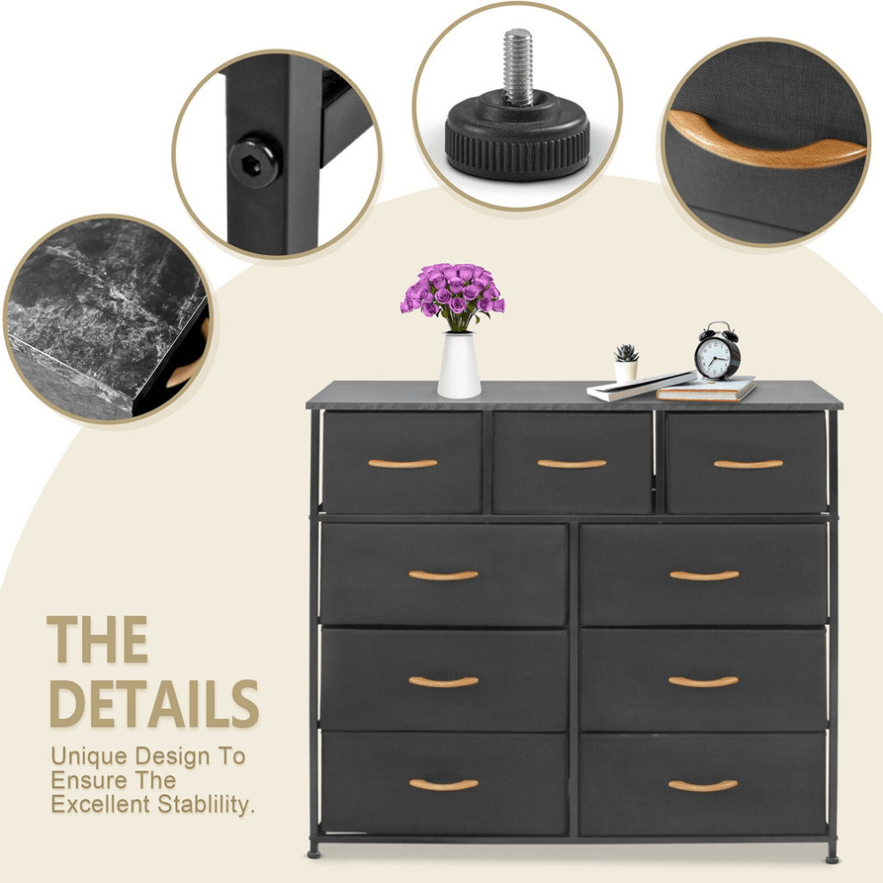 39 quotBlack Standard Accent Cabinet With Nine Drawers   Industrial   Accent Chests And Cabinets   by HomeRoots  Houzz