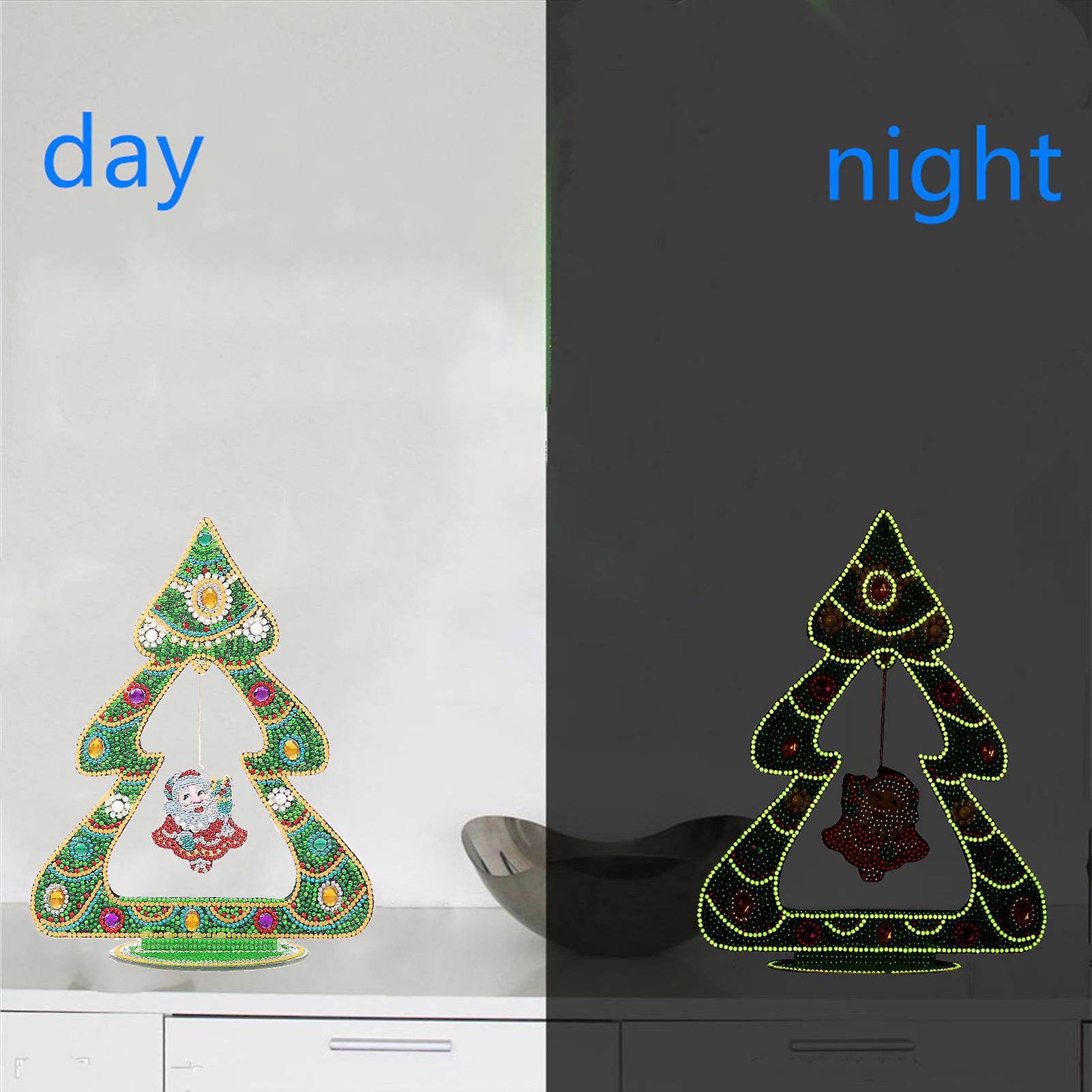 Diy Diamond Painting Lumious Christmas Tree Drill Diamond Embroidery Kit Diy Christmas Desktop Decoration  7pcs