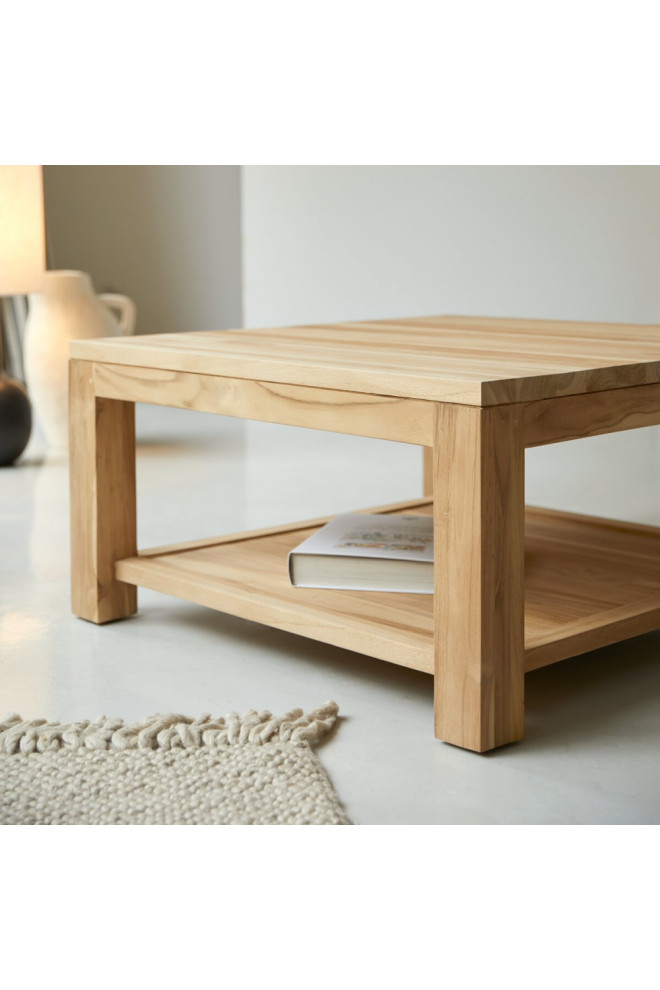 Square Teak Coffee Table  Tikamoon Eve   Transitional   Coffee Tables   by Oroa   Distinctive Furniture  Houzz