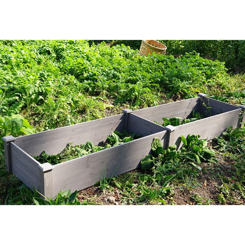 BTMWAY 96 in. L x 28 in. W x 10 in. H Cedar Wood Outdoor Large Long Raised Garden Bed Kit， Planter Box， Tool-Free Assembly CXXLG-GI81261D469-Gardenbed01