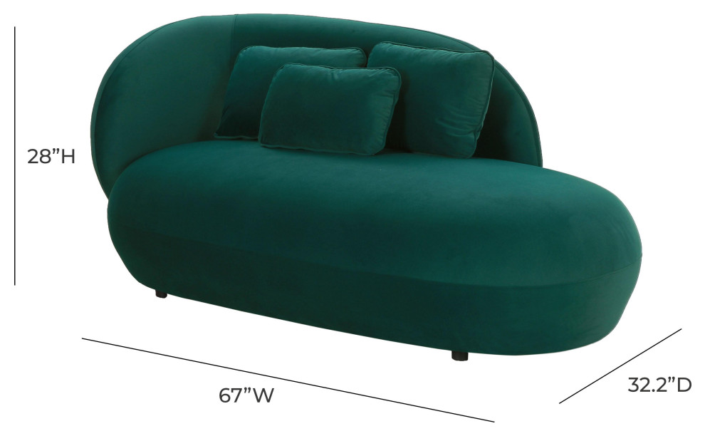 Galet Velvet Chaise   Contemporary   Indoor Chaise Lounge Chairs   by TOV Furniture  Houzz