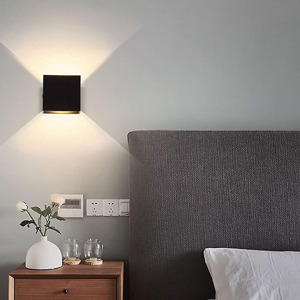 1 Piece Modern Led Aluminum Wall Sconce Black Square Wall Sconce 10 X 10 X 5 Cm Waterproof Suitable Indoor Or Outdoor For Living Room Wall Bedroom Ais