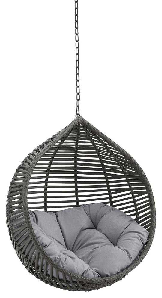 Garner Teardrop Outdoor Patio Swing Chair Without Stand   Tropical   Hammocks And Swing Chairs   by Modway  Houzz