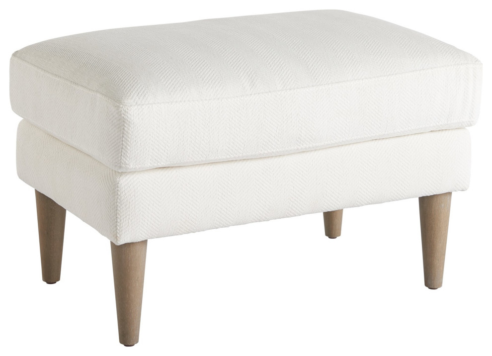 Miranda Kerr by Universal Furniture Brentwood Fabric Ottoman  White   Midcentury   Footstools And Ottomans   by Universal Furniture Company  Houzz