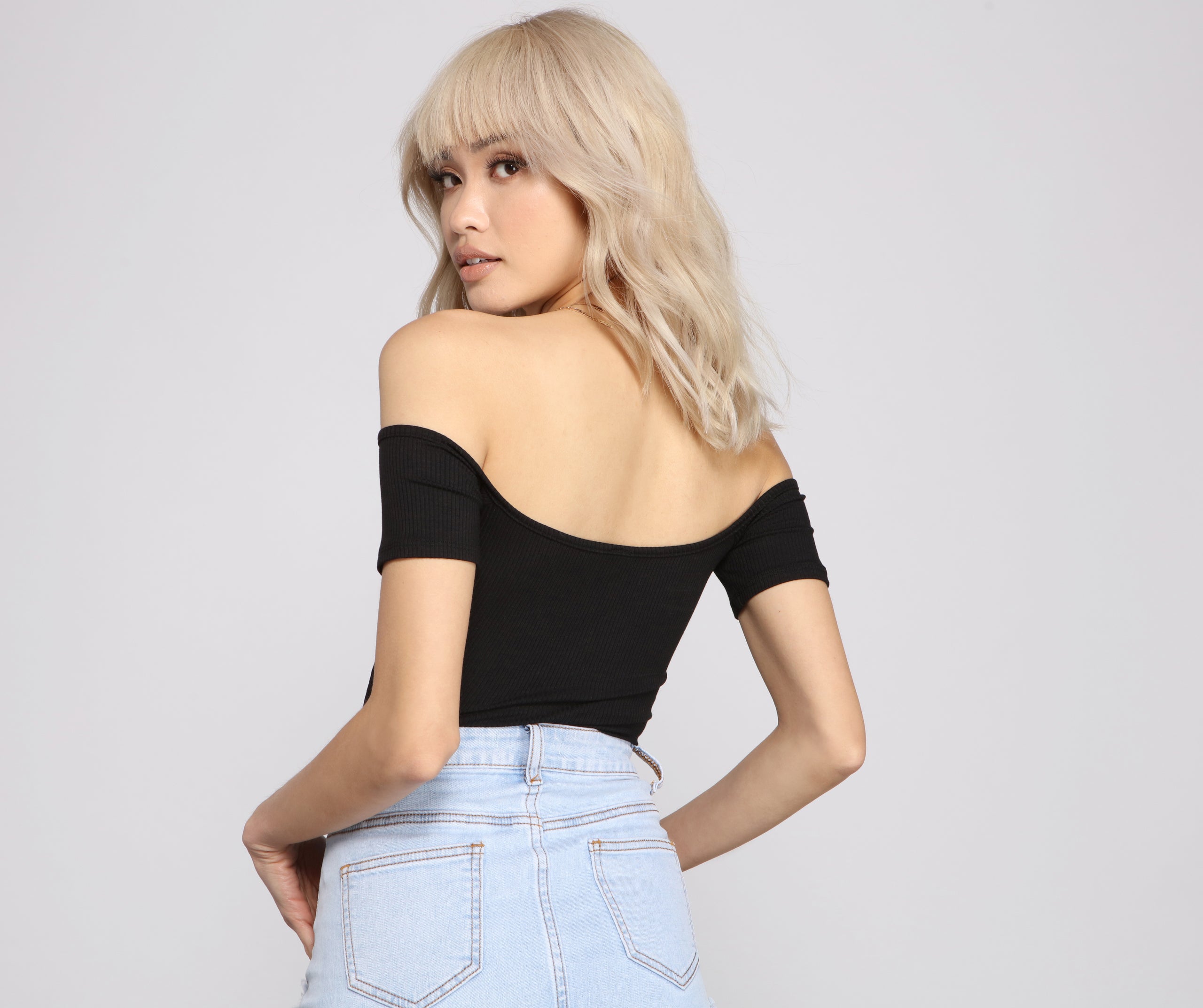 Off The Shoulder Ribbed Bodysuit