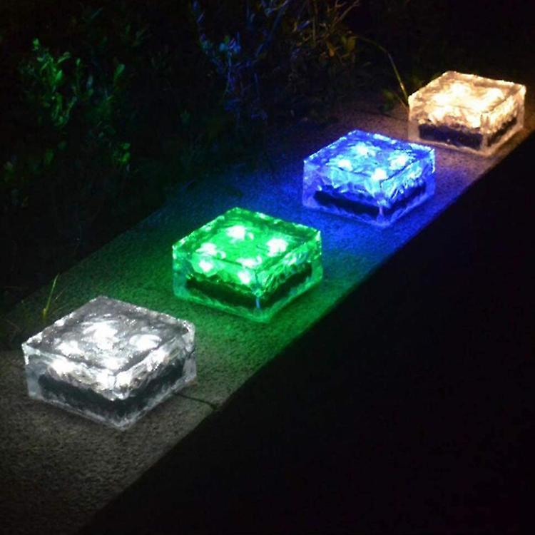 Outdoor 4led Solar Light Garden Light Colorful Glass Buried Light