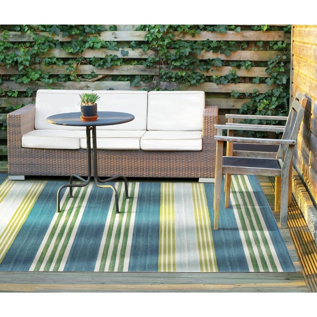 Waverly Sun N Shade Snd71 Green teal Indoor outdoor Area Rug