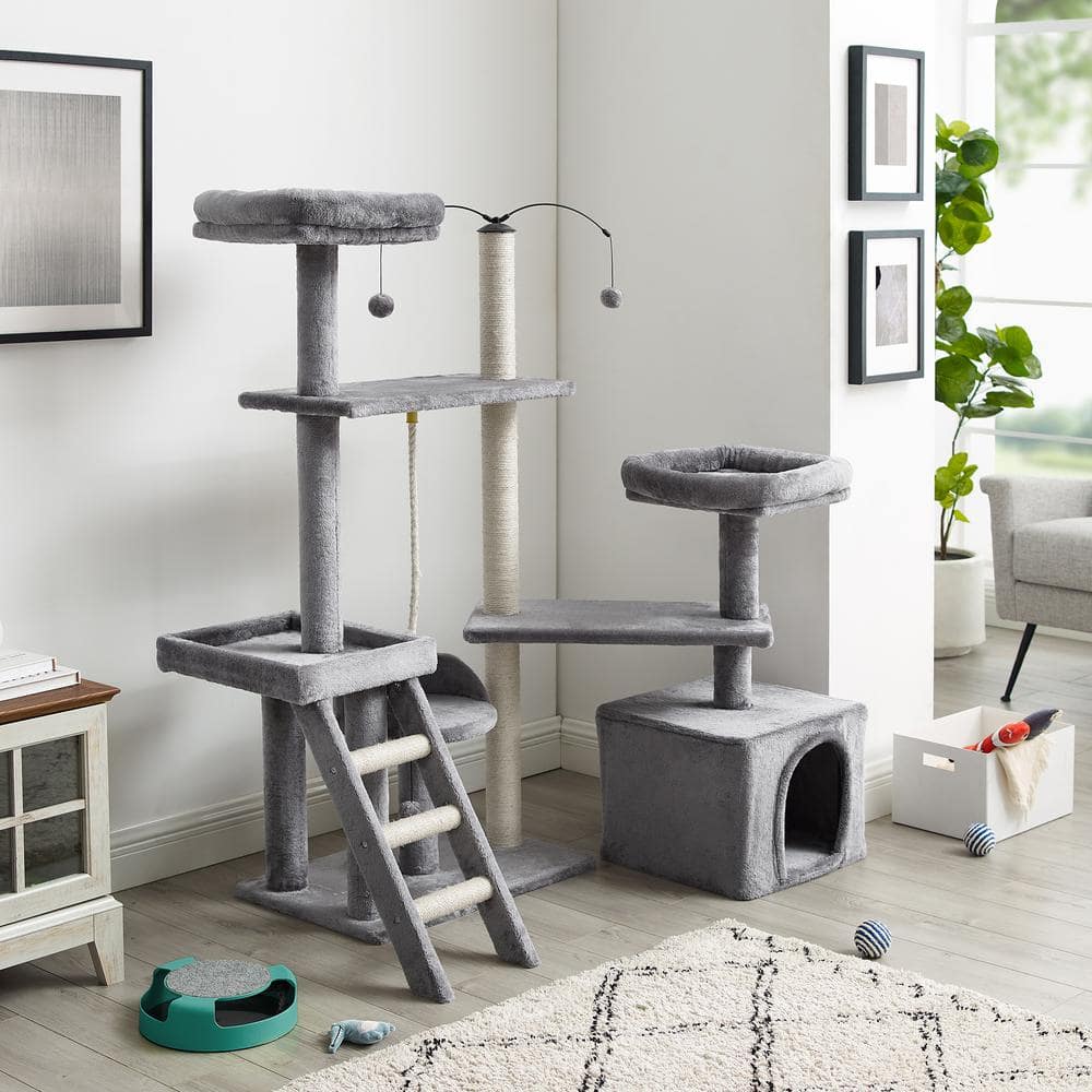 Sam's Pets Longshot 53.5 in. Gray Cat Tree SP-CT1264GY