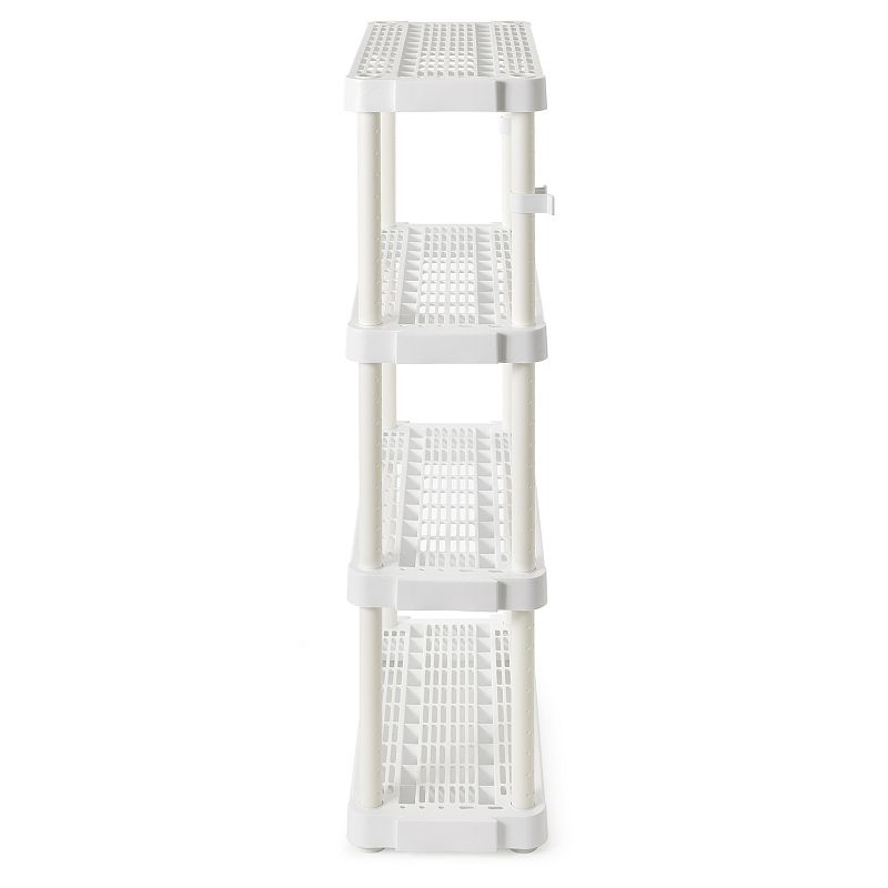 Gracious Living Medium Duty 4 Tier Ventilated Shelving Units， White (2 Pack)