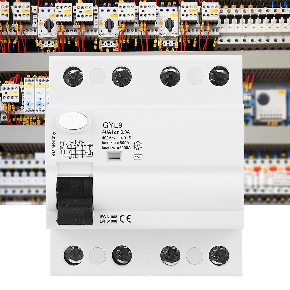 Gyl9 Circuit Breaker 4p 400v 50/60hz Ip20 Electric Leaking Protector Current Circuit Breaker4p-40a-300ma