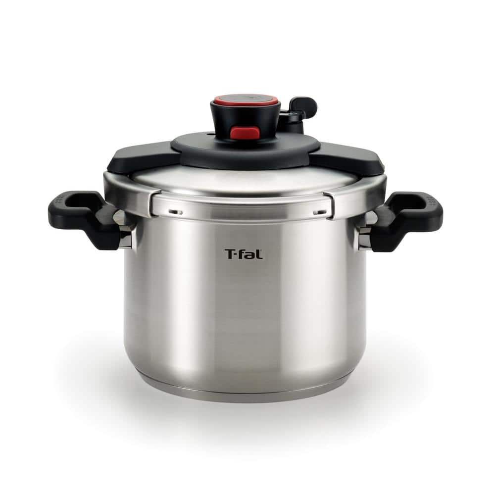 T-fal 6.3 qt. Clipso Stainless Steel Stove Top Pressure Cooker in Silver P4500734