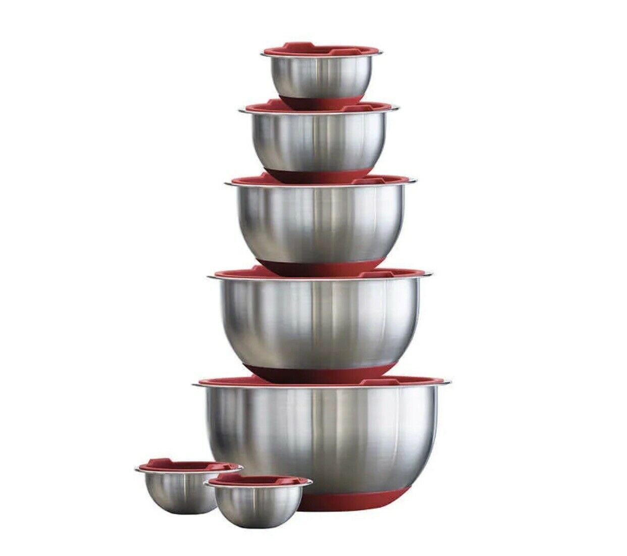 Tramontina 14-piece Stainless Steel Mixing Bowl Set with Lids， Tight-Fitting Lid