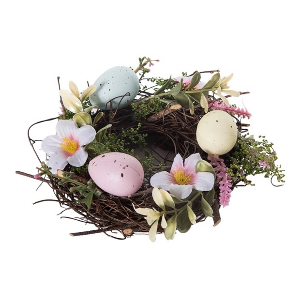 Transpac Natural Fiber 6 69 In Multicolor Easter Nest Candle Ring