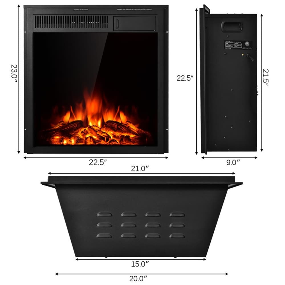 Modern Insert Freestanding 22.5 Inch Electric Fireplace