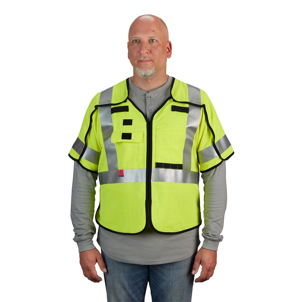 Milwaukee High Vis Safety Vest Yellow Class 3 Breakaway AR/FR Cat 1  4XL/5XL