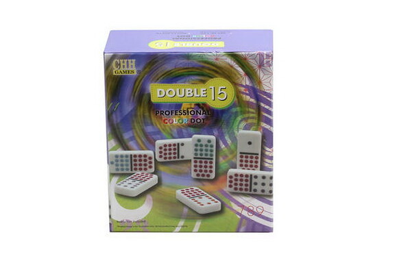 CHH 2326 Double 15 Prof Color Dot Dominoes