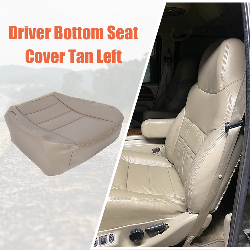 Kojem Driver Side Bottom Seat Cover Tan for 2002 2003 2004 Ford Excursion Limited 4 Door Synthetic Leather