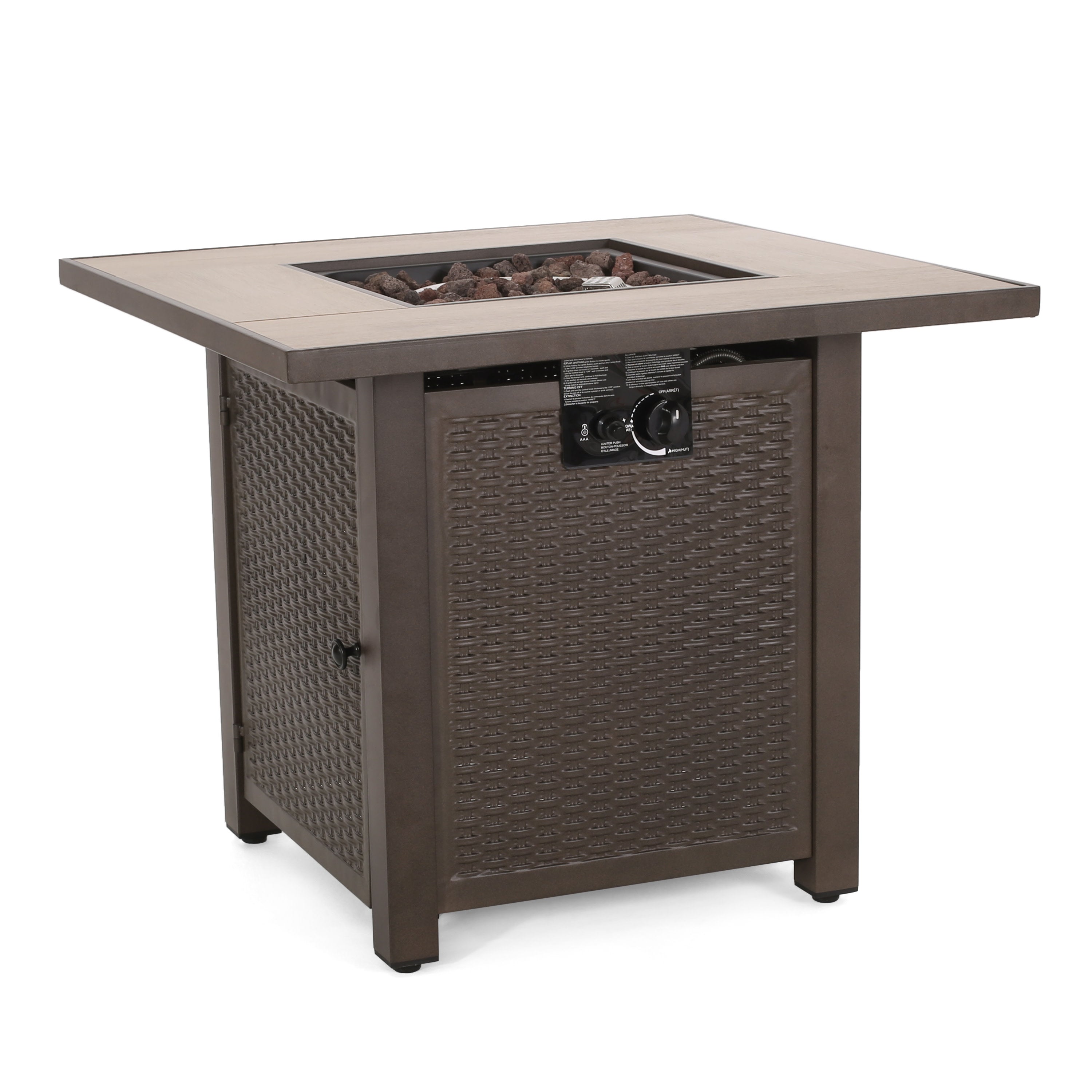 Larry Outdoor 40,000 BTU Iron Square Fire Pit