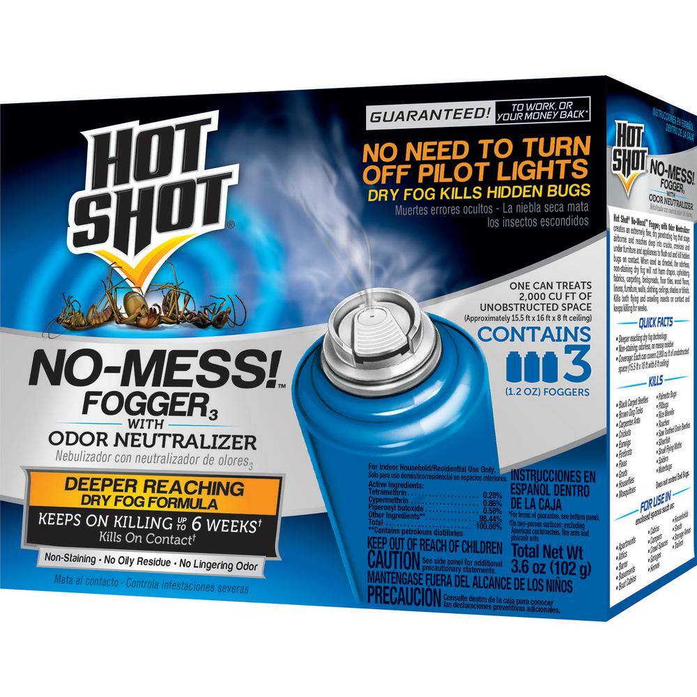 Hot Shot No-Mess Insect Fogger Aerosol with Odor Neutralizer (3-Count) HG-20177-3