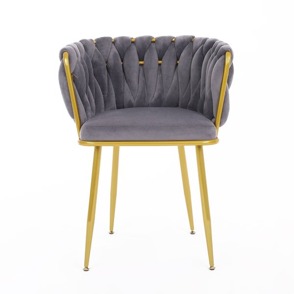 JASIWAY Velvet Accent Chair with Back Arm and Gold Metal Legs