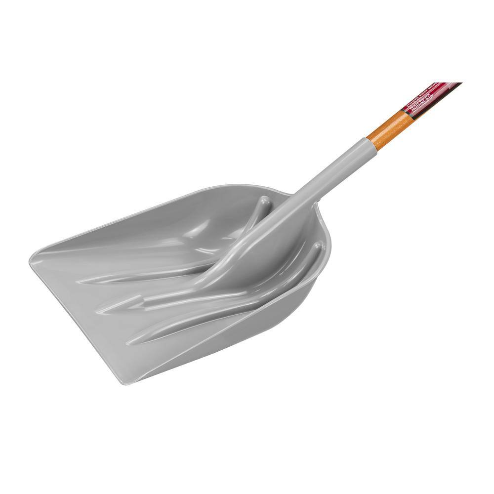 Husky 31 in. Wood Handle D-Grip Plastic Scoop Shovel 77540-945