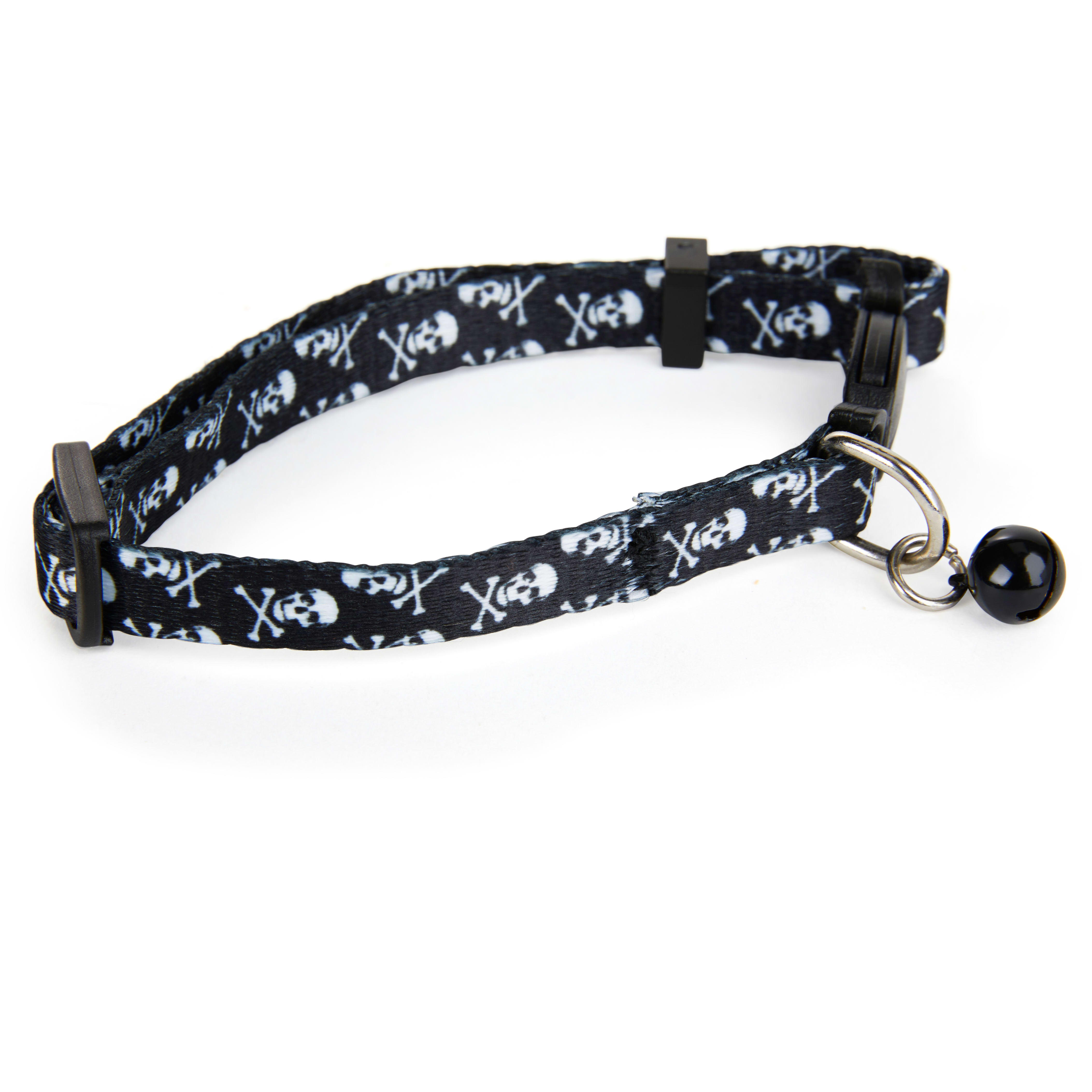 YOULY Black Skull Print Cat Collar