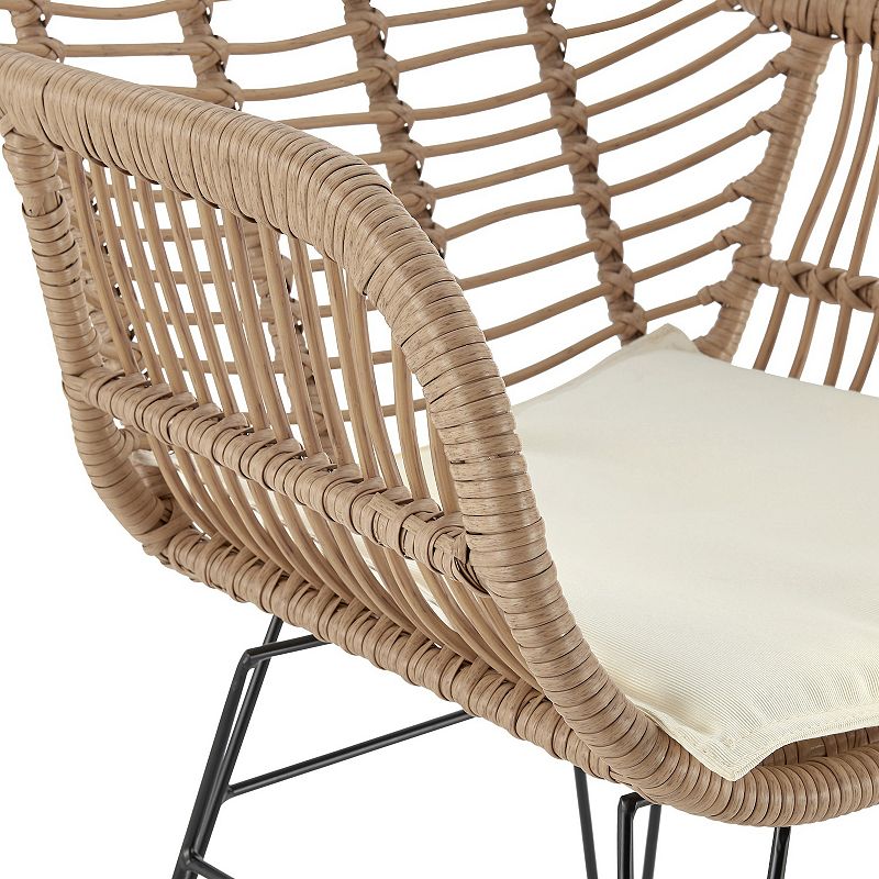 MANHATTAN COMFORT Antibes Patio Conversation Rattan 3-piece Set