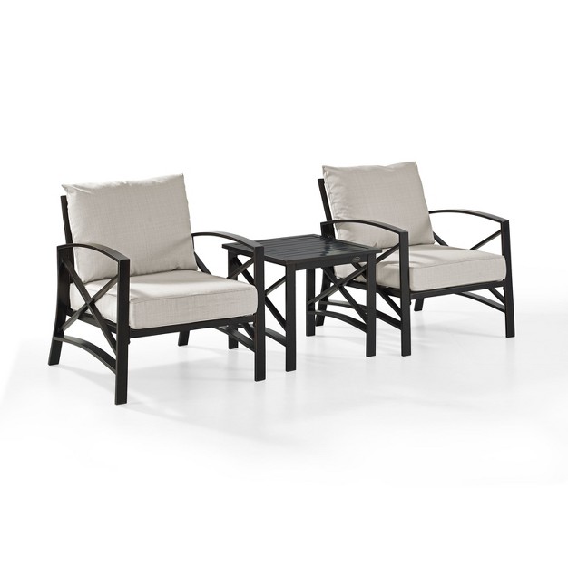 Crosley 3pc Kaplan Outdoor Seating Set With 2 Chairs amp Side Table