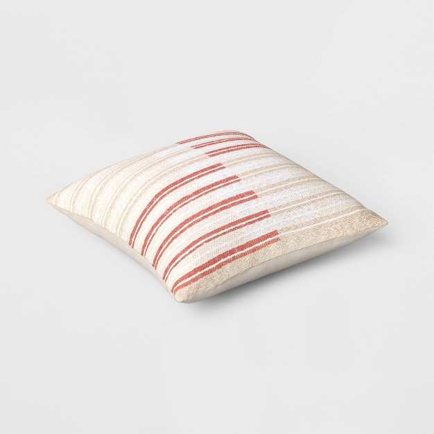 Woven Striped Textured Square Throw Pillow