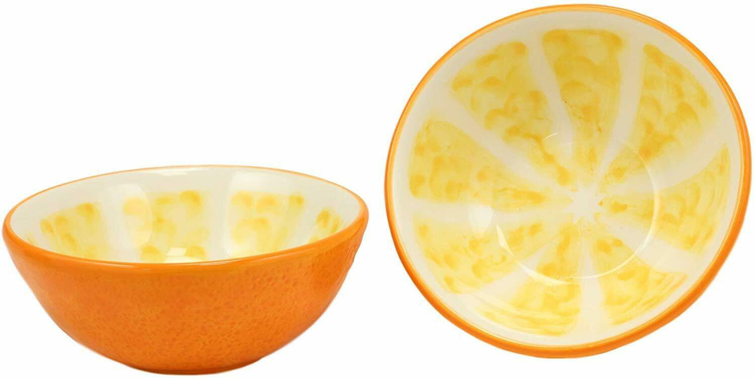 1 Orange Halves Small Dipping Bowl Condiment Saucer Set of 2 EBR02