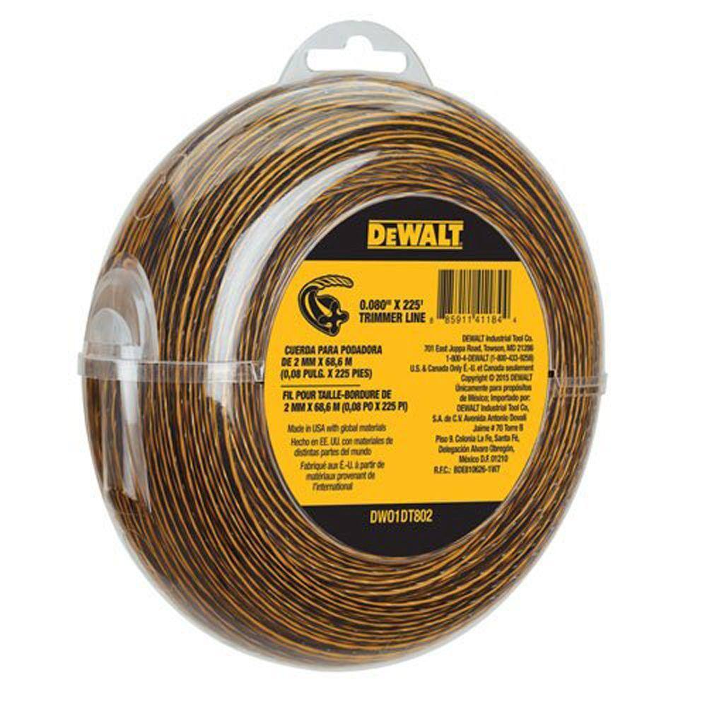 DW 0.080 in. x 225 ft. Replacement Line for Cordless Battery Operated Bump Feed String Grass TrimmerLawn Edger DWO1DT802