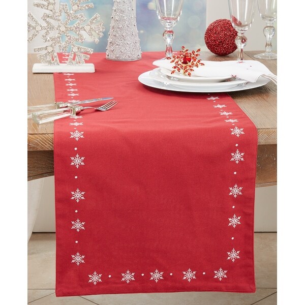 Frosty Flurries Embroidered Table Runner