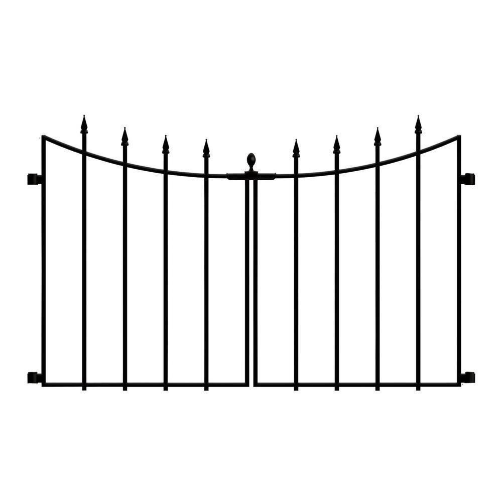 Vigoro EmpireWestbrook 28.7 in. H x 46.2 in. W Black Steel Decorative Fence Gate 860350