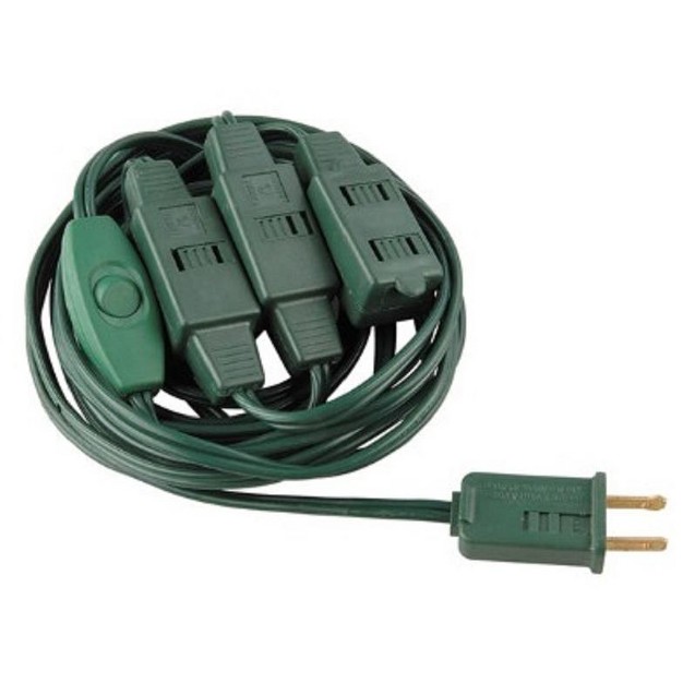 Northlight 12 x27 Green Indoor Polarized Extension Power Cord With 9 outlets