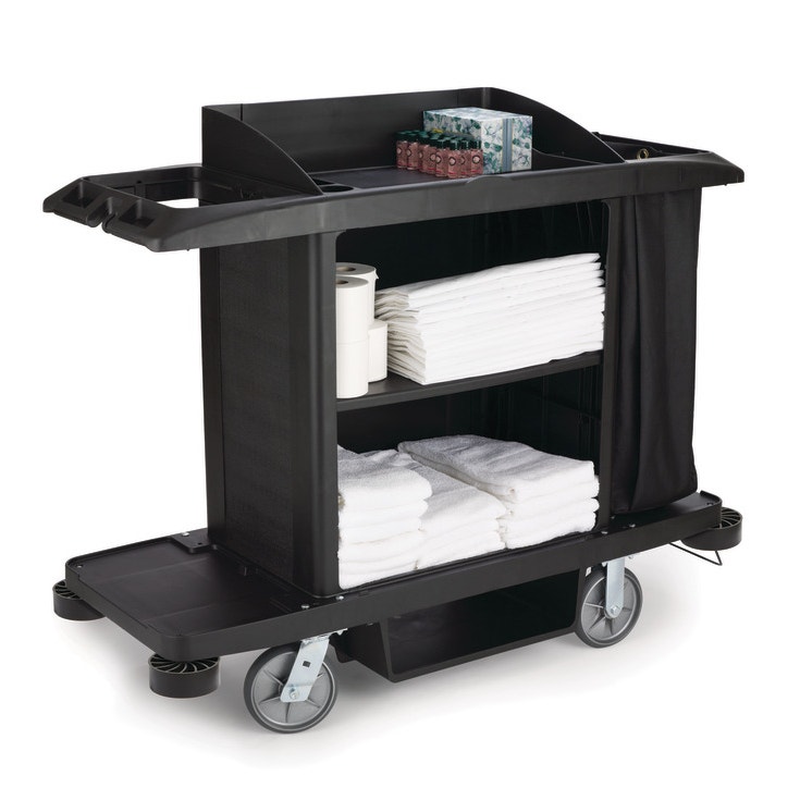 Rubbermaid FG618900BLA Full Size Housekeeping Cart