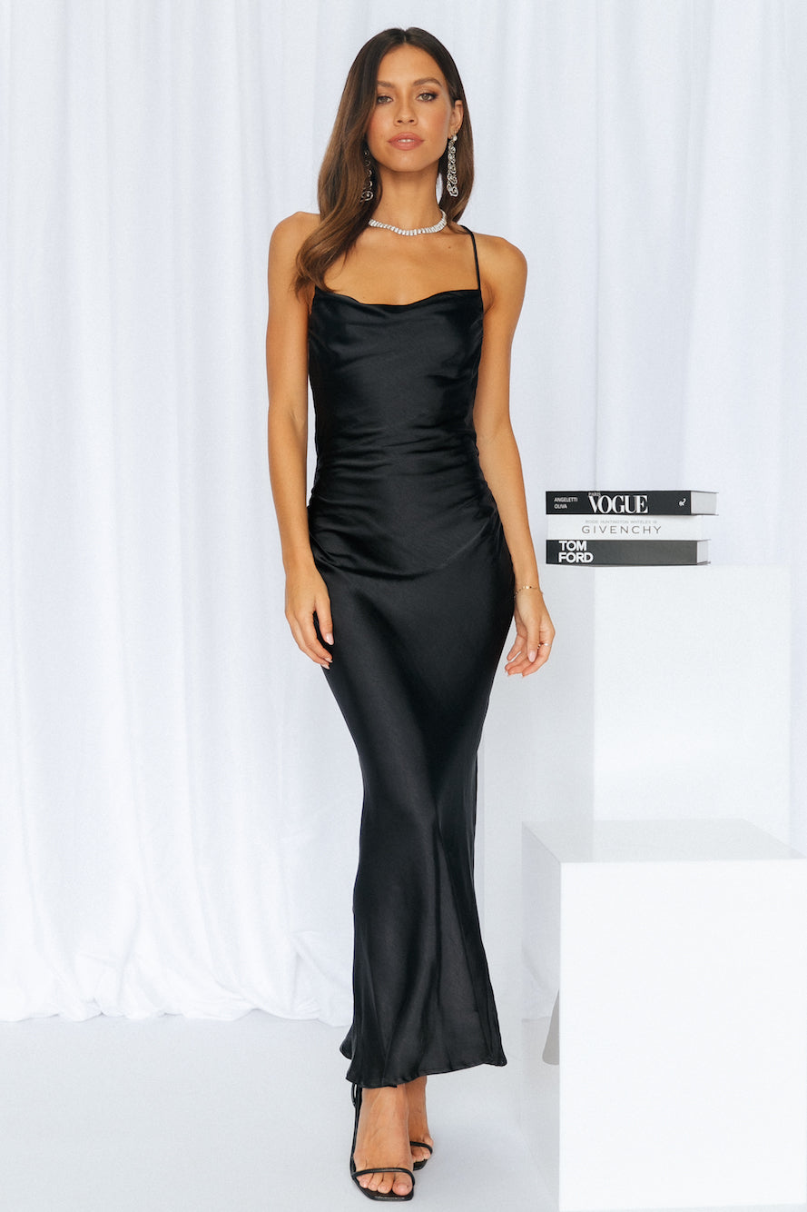 Kissin All Night Maxi Dress Black